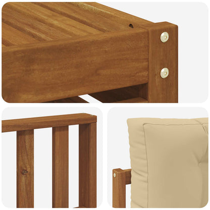 Set di divani da esterno con cuscino 9 pcs Naturale e Beige | homemem39