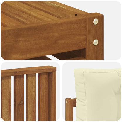Set di divani da esterno con cuscino 9 pcs Naturale e Crema | homemem39