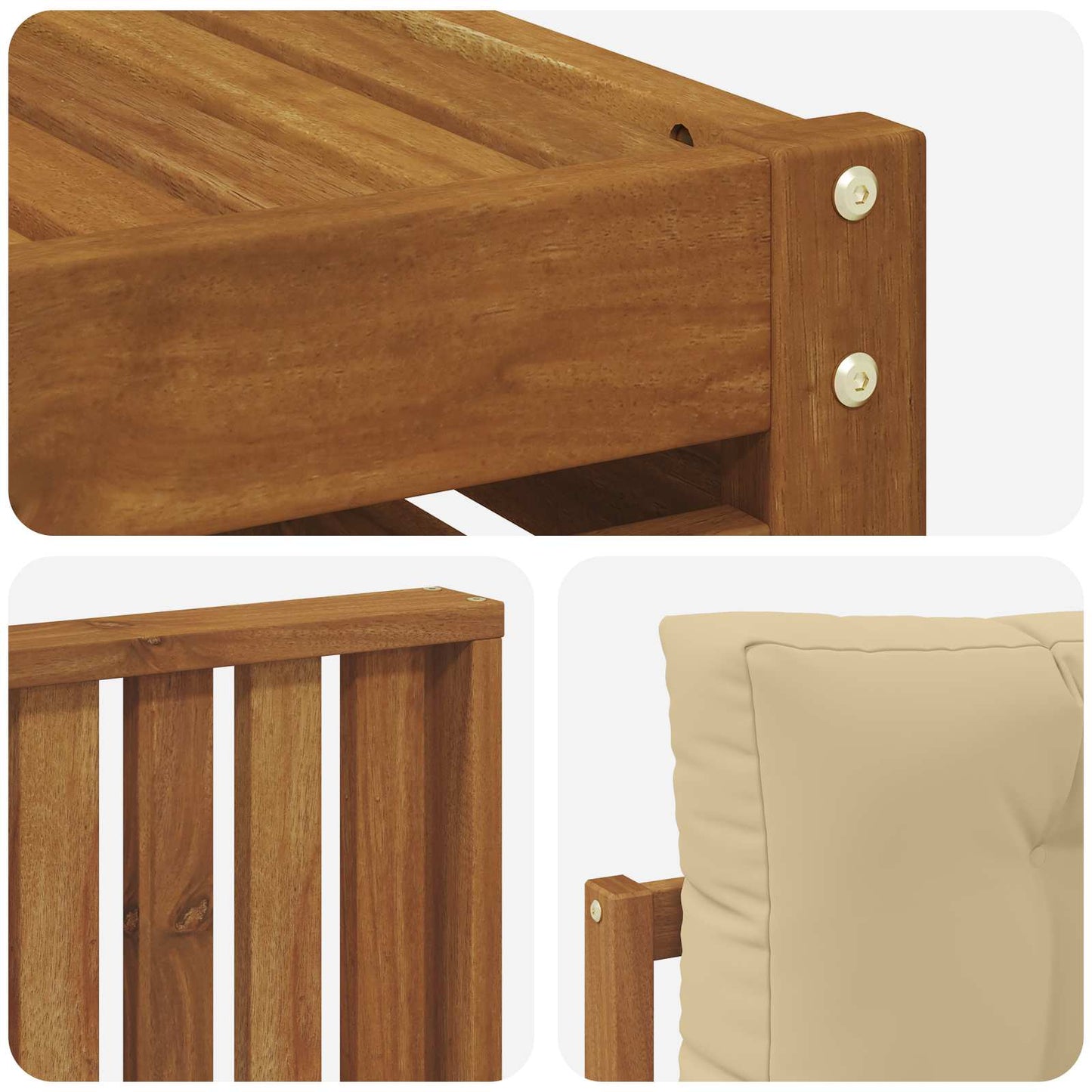 Set di divani da esterno con cuscino 9 pcs Naturale e Beige | homemem39