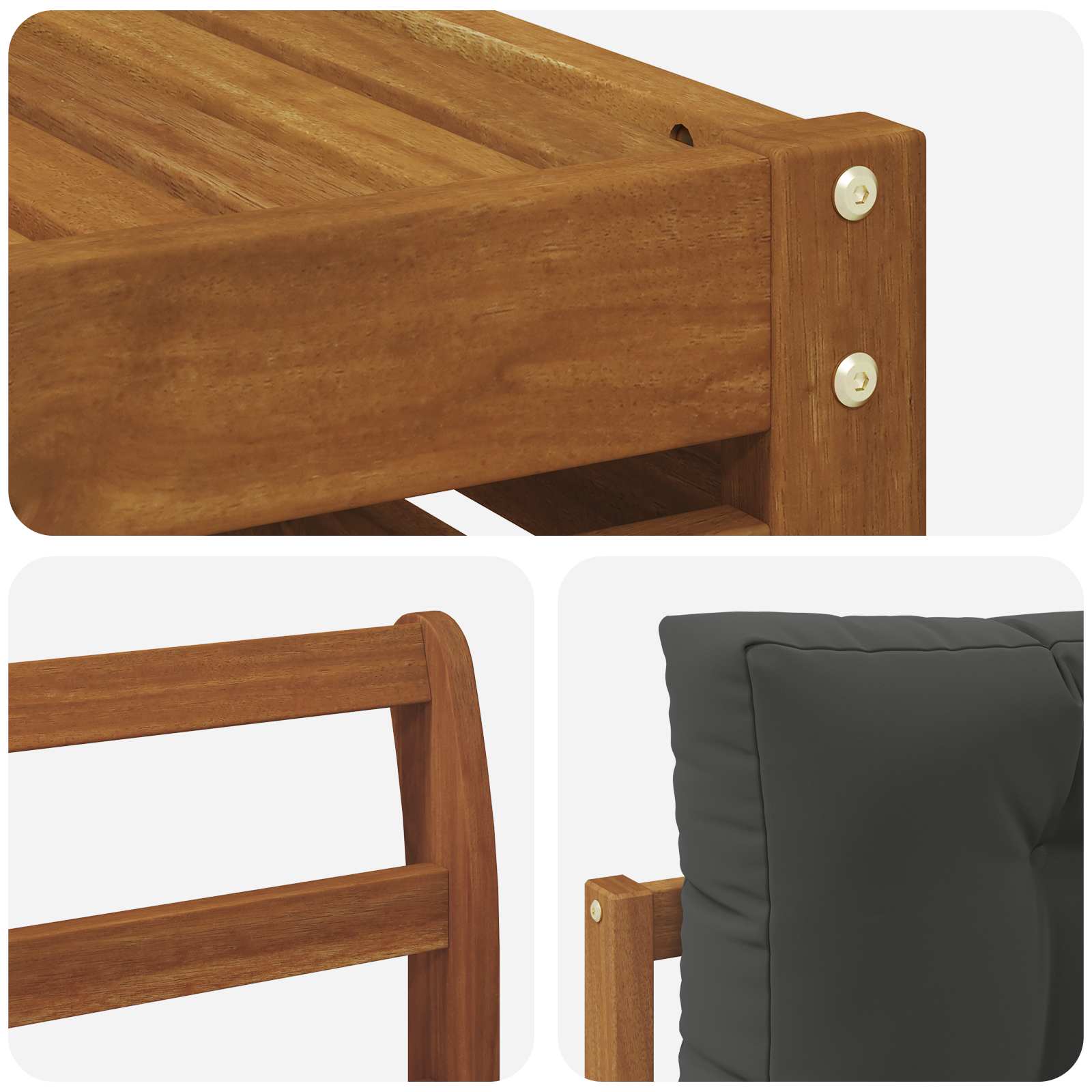 Set di divani da esterno con cuscino 9 pcs Naturale e Antracite | homemem39