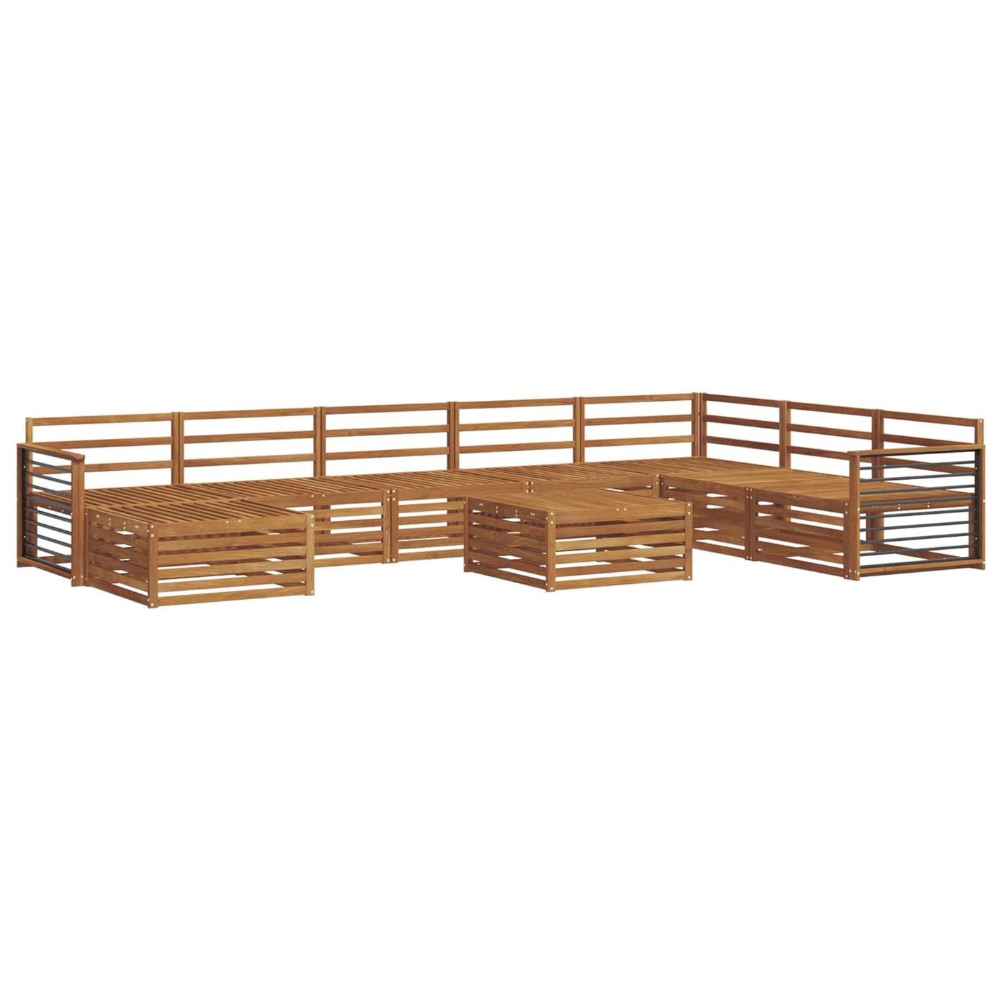 Set divani 9 pcs Naturale Legno di Acacia Massello