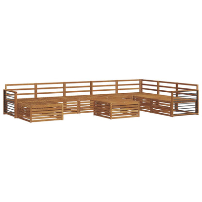Set divani 9 pcs Naturale Legno di Acacia Massello