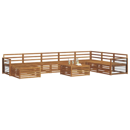 Set divani 9 pcs Naturale Legno di Acacia Massello