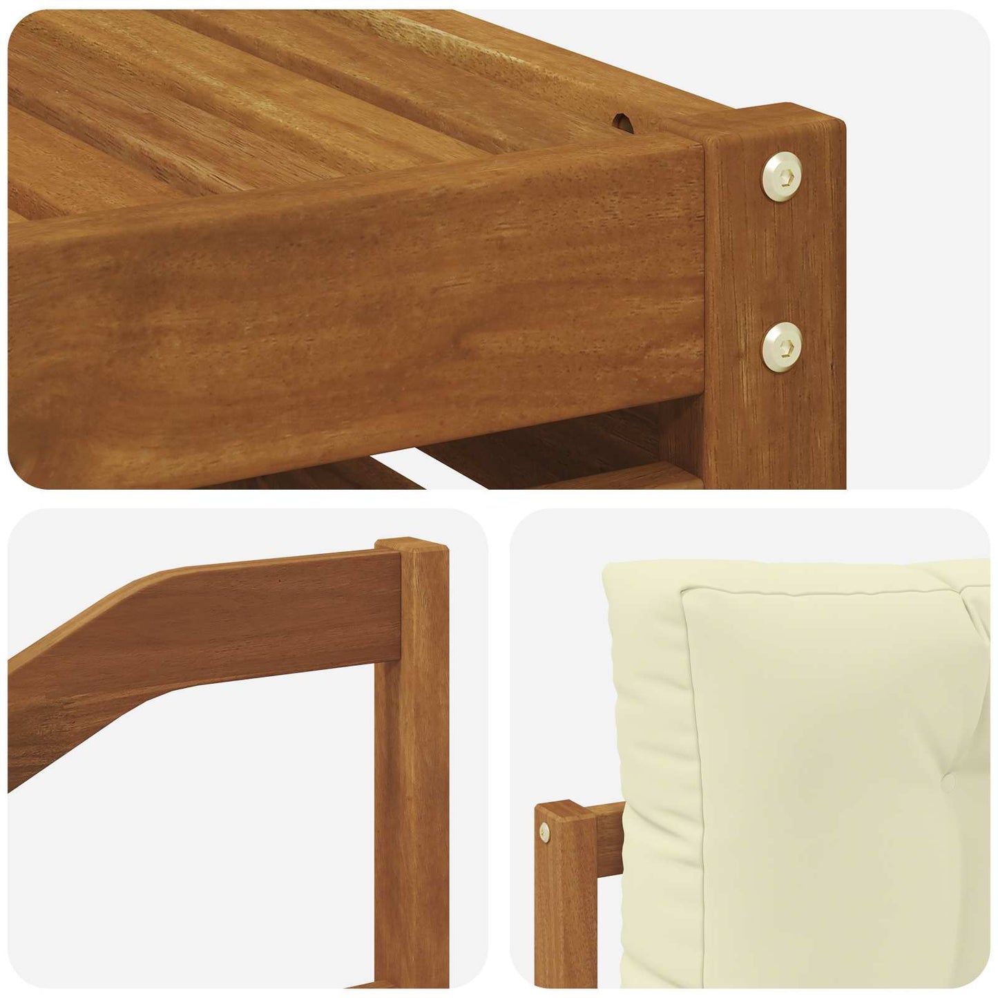 Set di divani da esterno con cuscino 9 pcs Naturale e Crema | homemem39