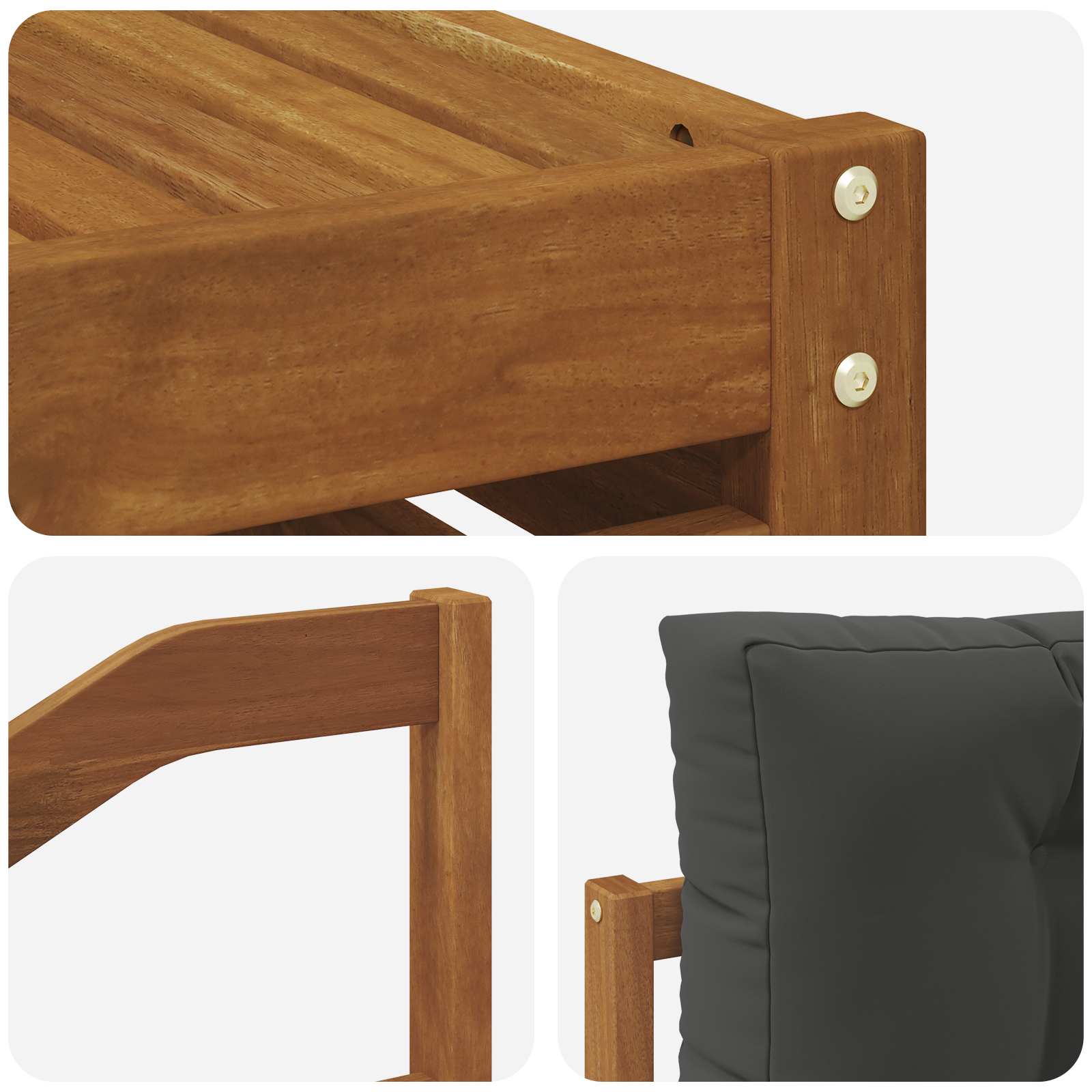 Set di divani da esterno con cuscino 9 pcs Naturale e Antracite | homemem39