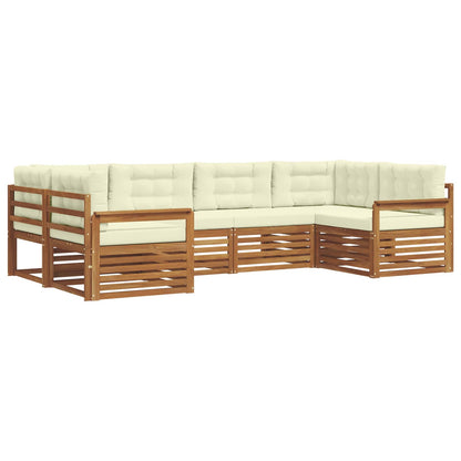 Set di divani da esterno con cuscino 6 pcs Naturale e Crema | homemem39