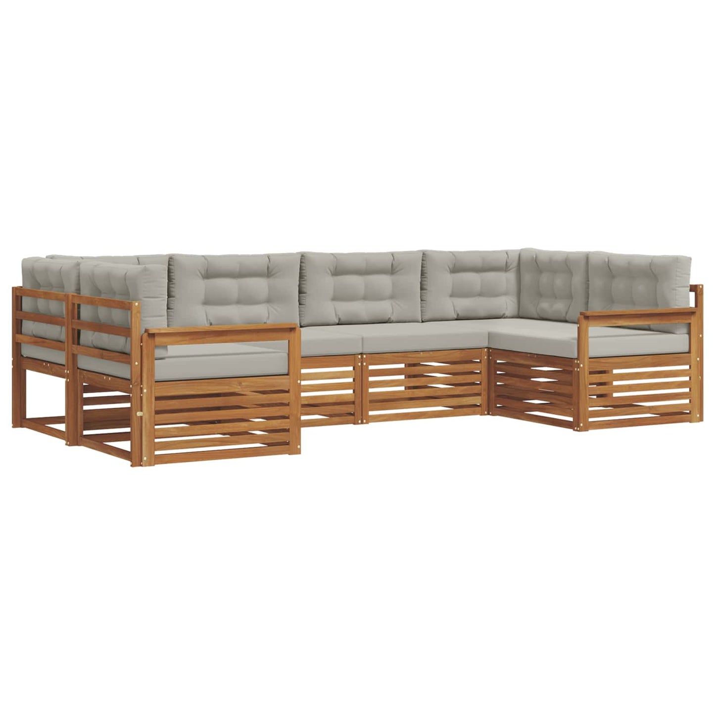 Set di divani da esterno 6 pcs Grigio Naturale e Chiaro | homemem39