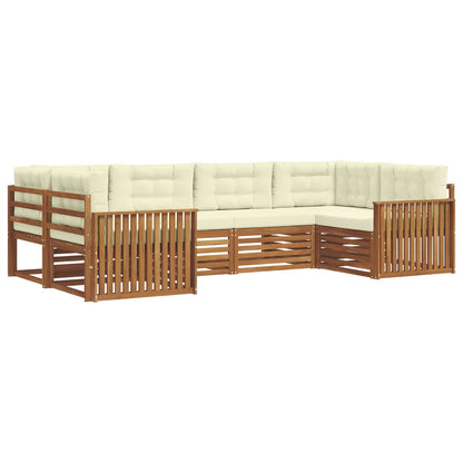 Set di divani da esterno con cuscino 6 pcs Naturale e Crema