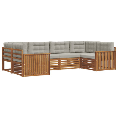 Set di divani da esterno 6 pcs Grigio Naturale e Chiaro | homemem39