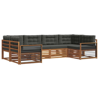 Set di divani da esterno con cuscino 6 pcs Naturale e Antracite
