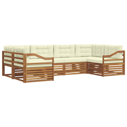 Set di divani da esterno con cuscino 6 pcs Naturale e Crema | homemem39