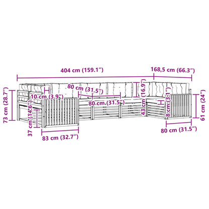 Set di divani da esterno 7 pcs Grigio Naturale e Chiaro | homemem39