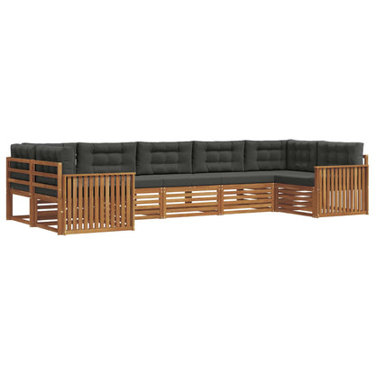 Set di divani da esterno con cuscino 7 pcs Naturale e Antracite | homemem39
