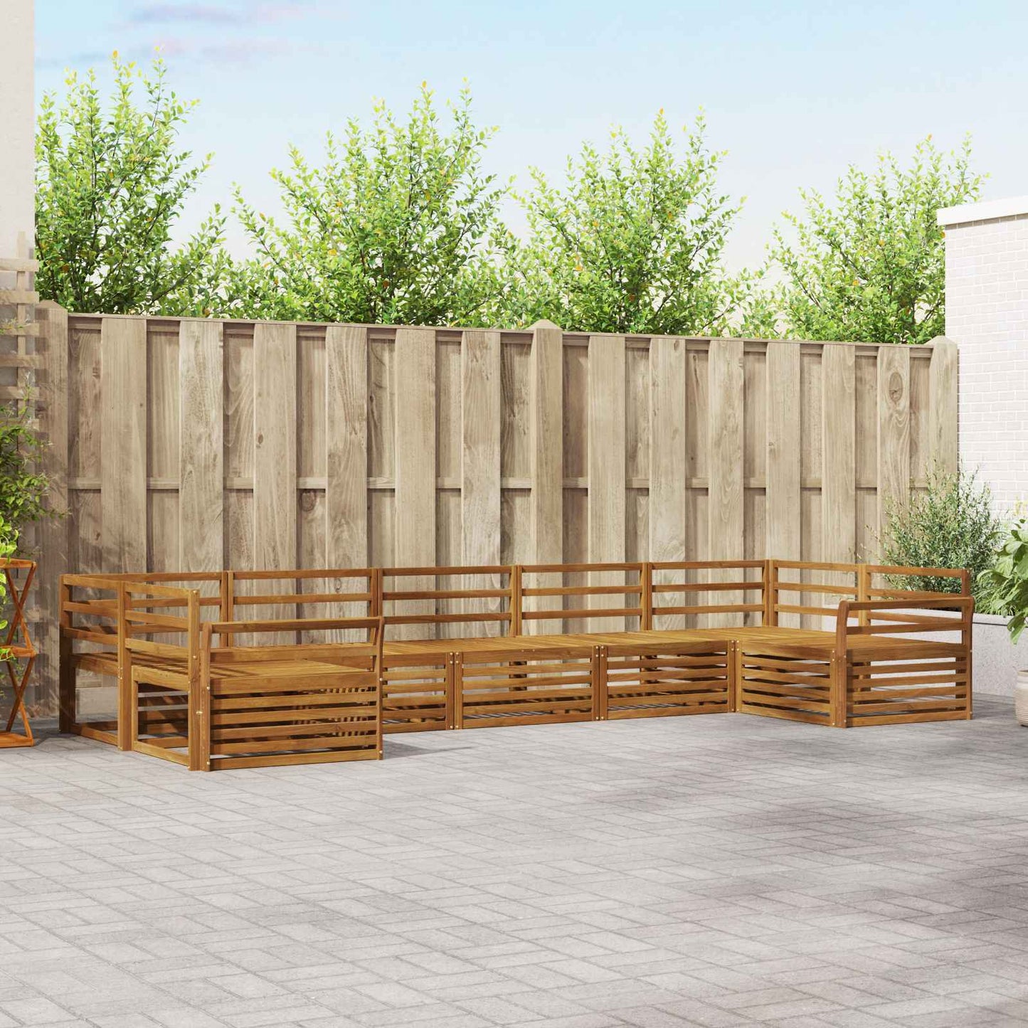 Set di divani da esterno 7 pcs Naturale | homemem39
