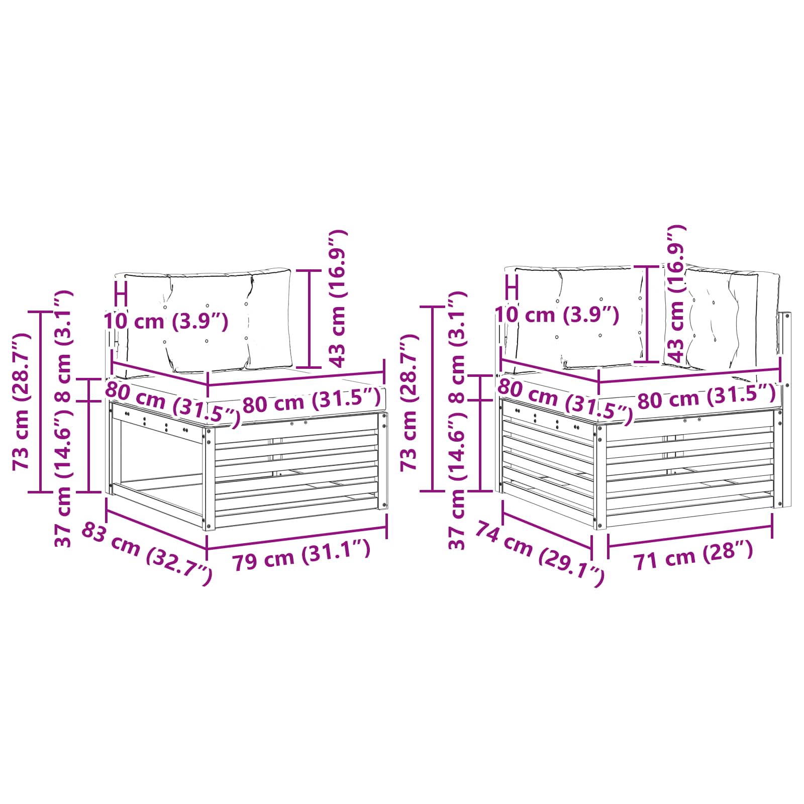 Set di divani da esterno 7 pcs Grigio Naturale e Chiaro | homemem39