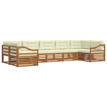 Set di divani da esterno con cuscino 7 pcs Naturale e Crema | homemem39