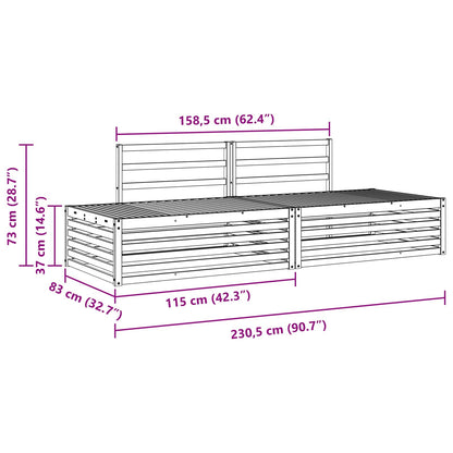 Set di divani da esterno Naturale 203,5 x 83 x 73 cm | homemem39