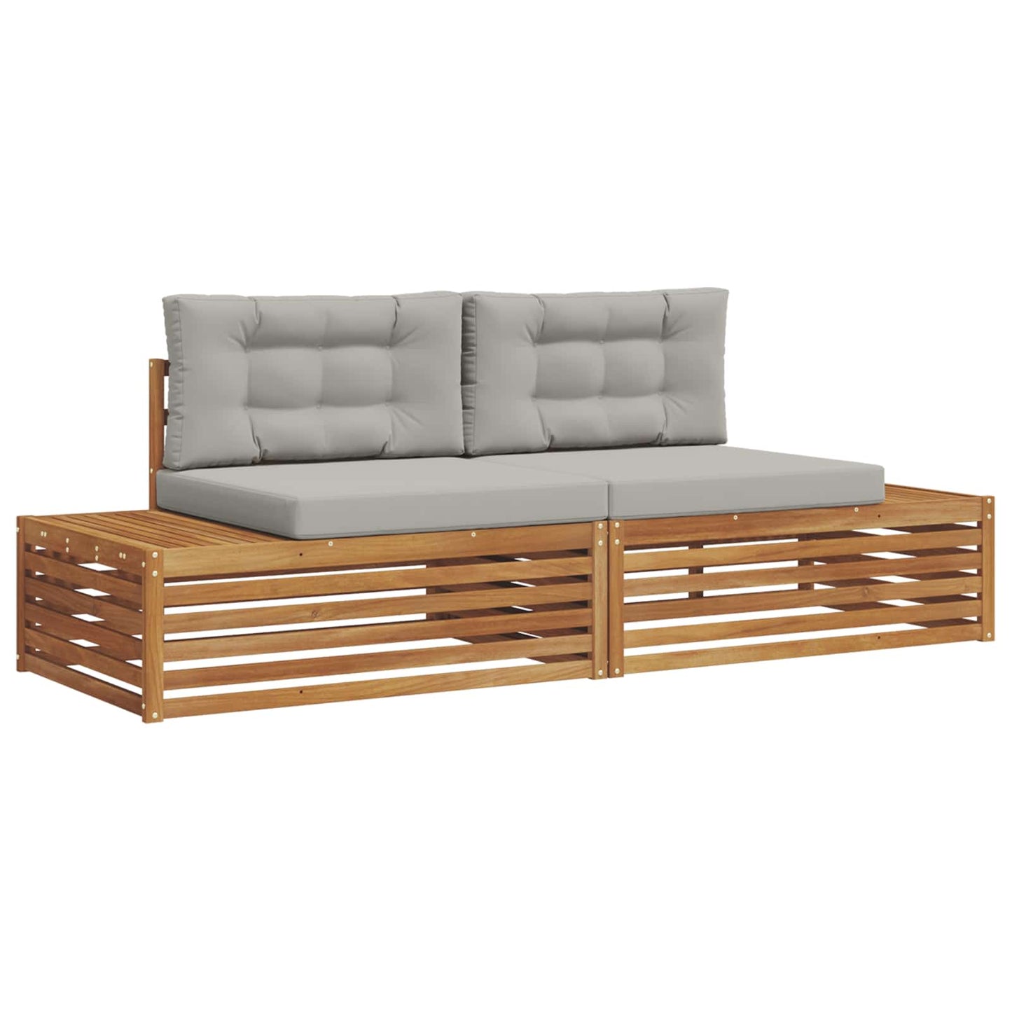 Set di divani da esterno con cuscino Grigio Naturale e Chiaro | homemem39