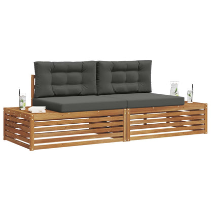 Set di divani da esterno con cuscino Naturale e Antracite | homemem39