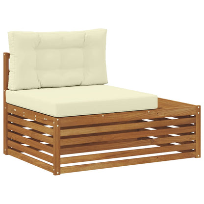 Set di divani da esterno con cuscino 3 Pezzo Naturale e Crema | homemem39