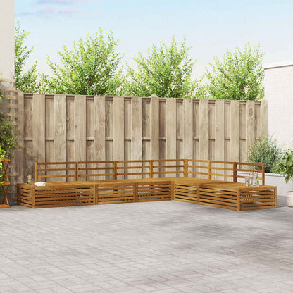 11 pz Set di divani da esterno Legno di Acacia Massello Marrone