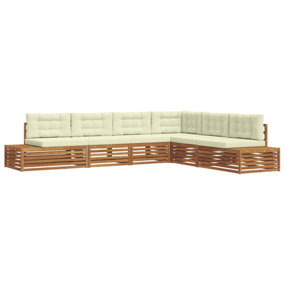 Set di divani da esterno con cuscino 6 Pezzo Naturale e Crema | homemem39