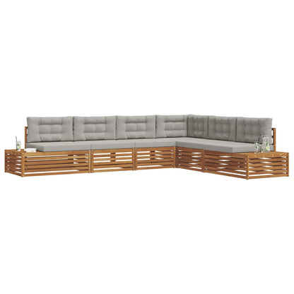 Set di divani da esterno 6 Pezzo Grigio Naturale e Chiaro | homemem39