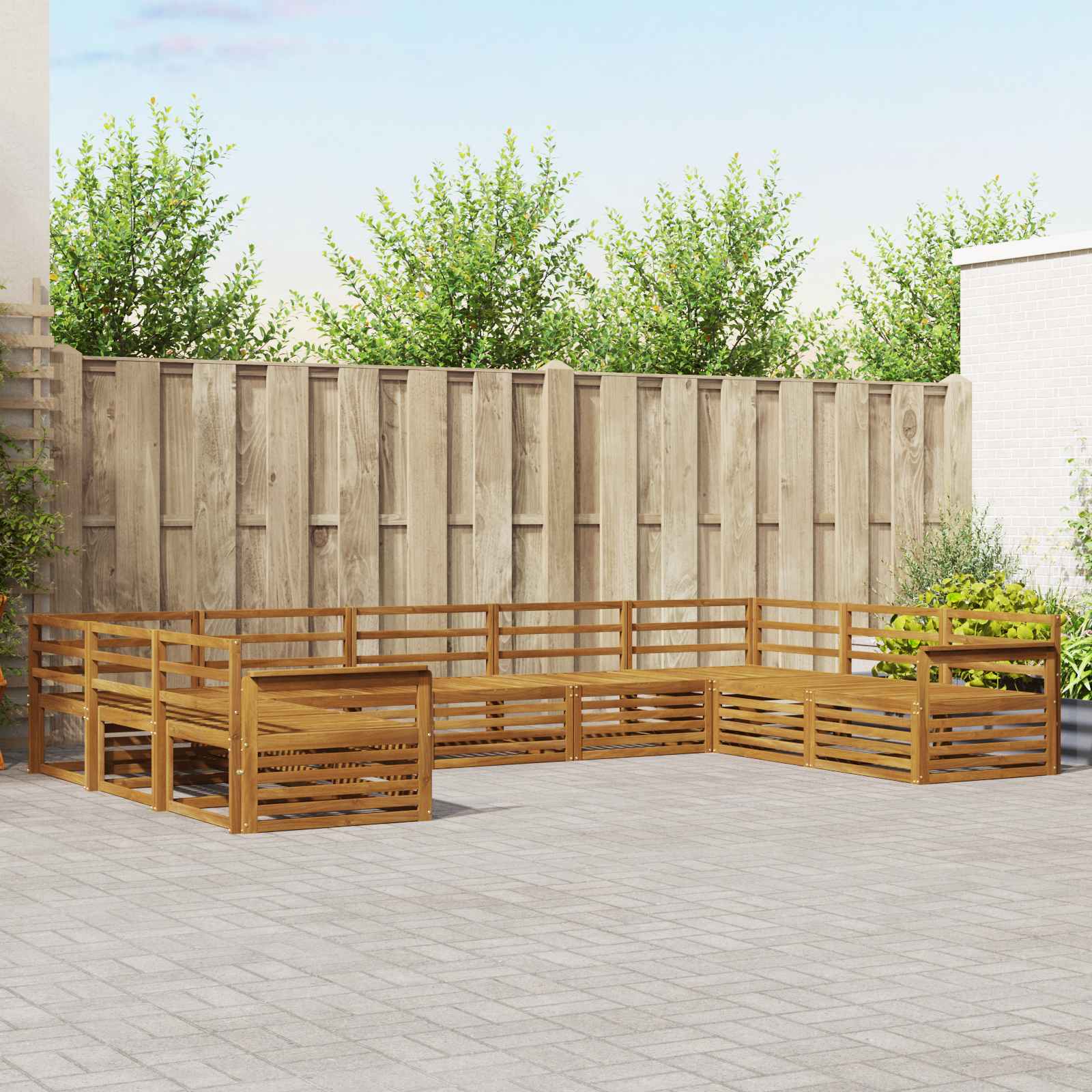 Set di divani da esterno 9 pcs Naturale | homemem39