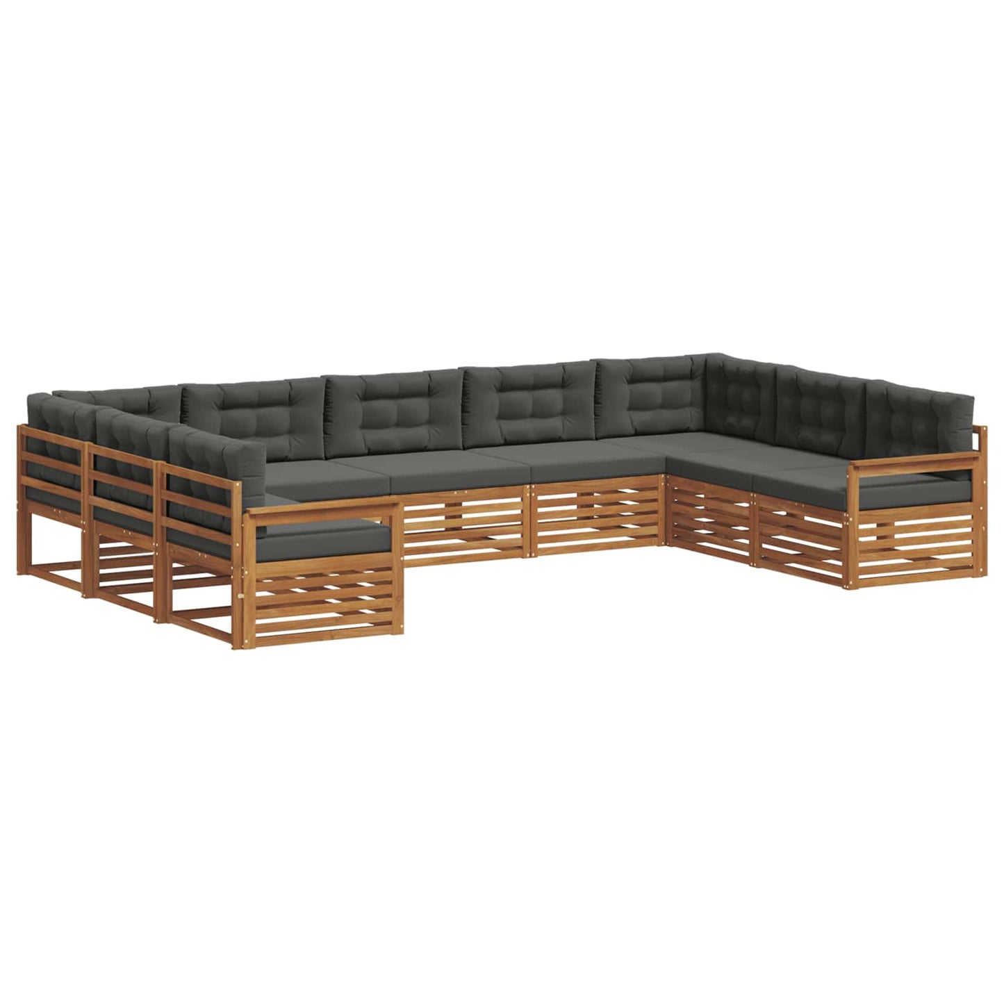 Set di divani da esterno con cuscino 9 pcs Naturale e Antracite