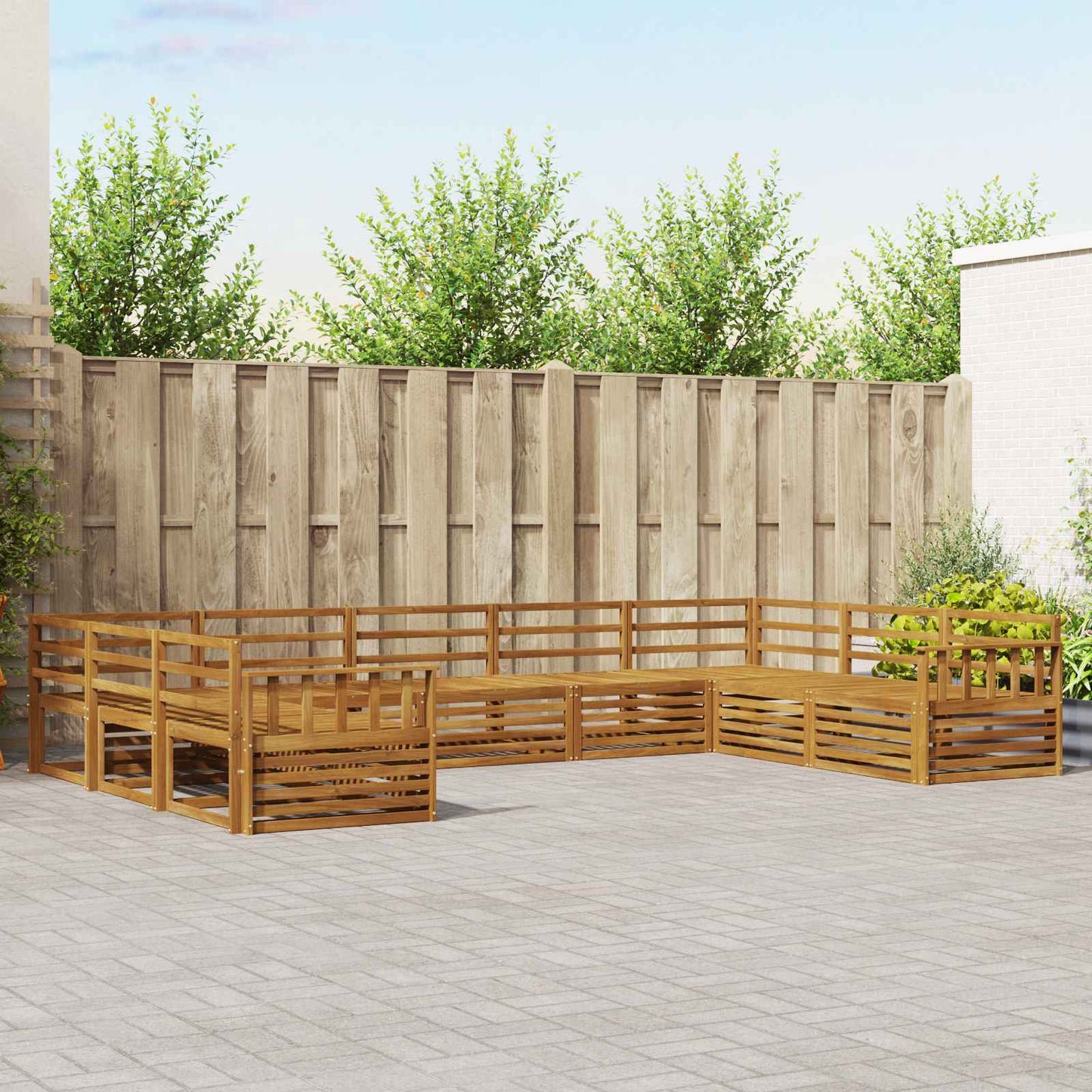 Set di divani da esterno 9 pcs Naturale