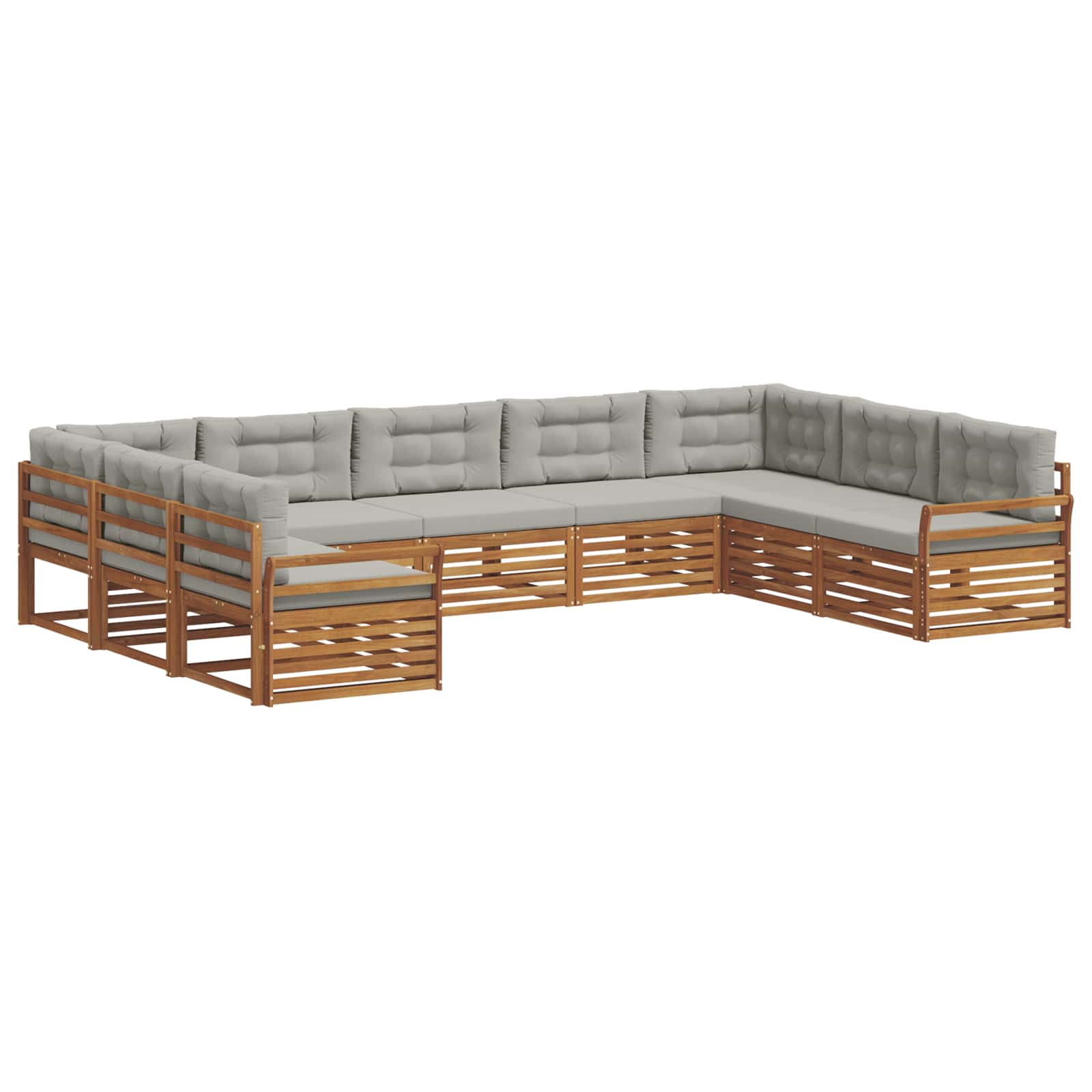 Set di divani da esterno 9 pcs Grigio Naturale e Chiaro | homemem39