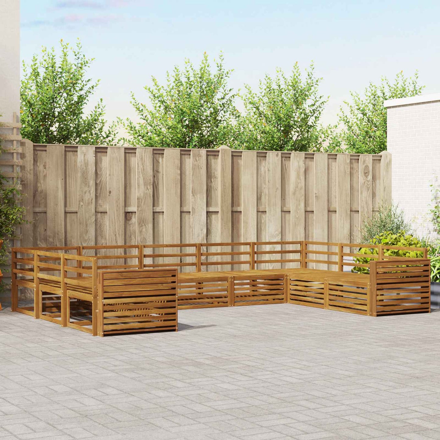 Set di divani da esterno 9 pcs Naturale