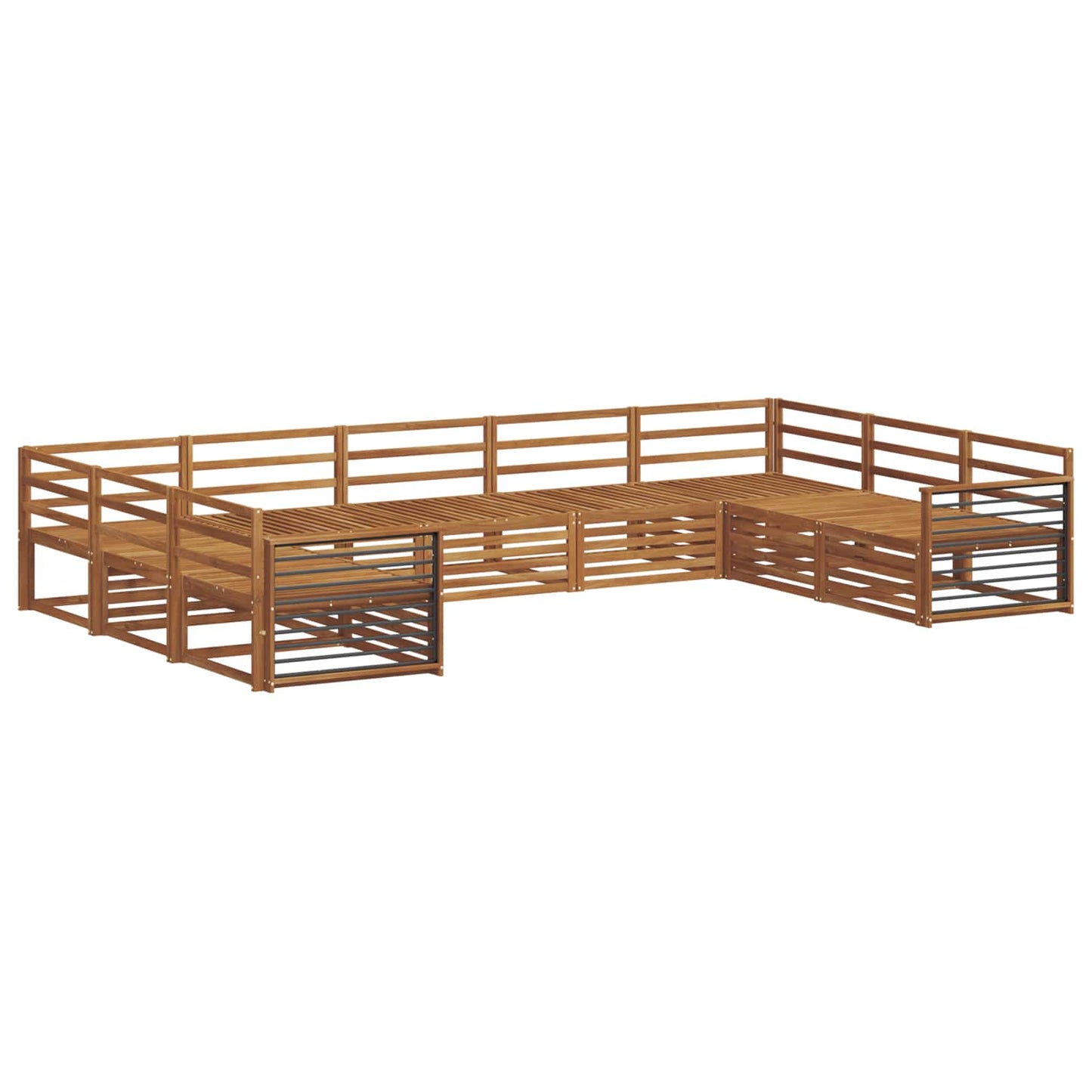Set divani 9 pcs Naturale Legno di Acacia Massello