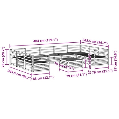 Set di divani da esterno 10 pcs Naturale