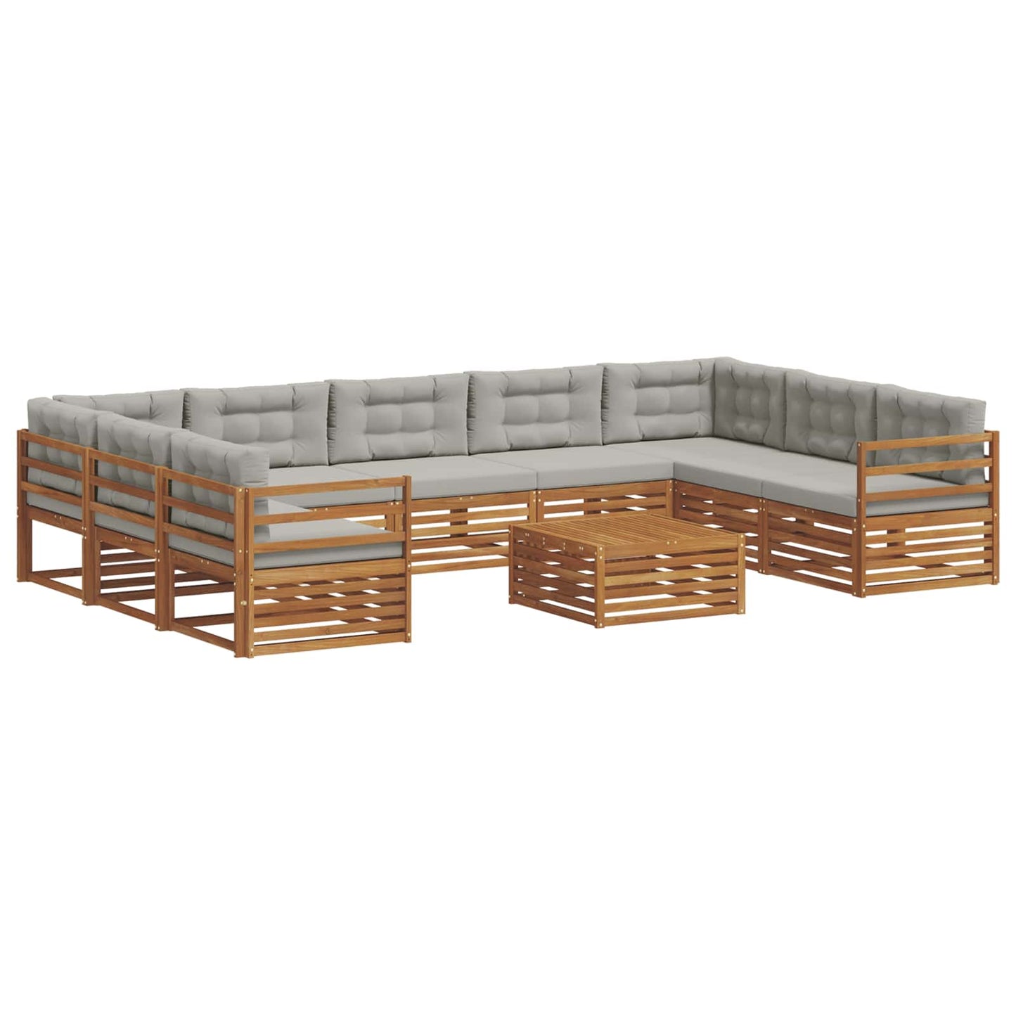 Set di divani da esterno 10 pcs Grigio Naturale e Chiaro | homemem39