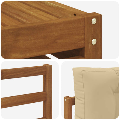 Set di divani da esterno con cuscino 10 pcs Naturale e Beige | homemem39
