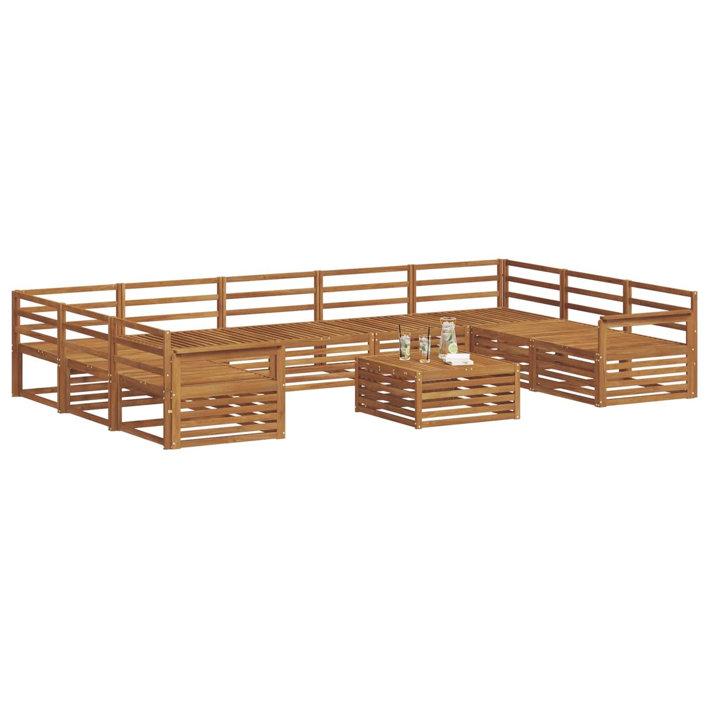 Set di divani da esterno 10 pcs Naturale | homemem39
