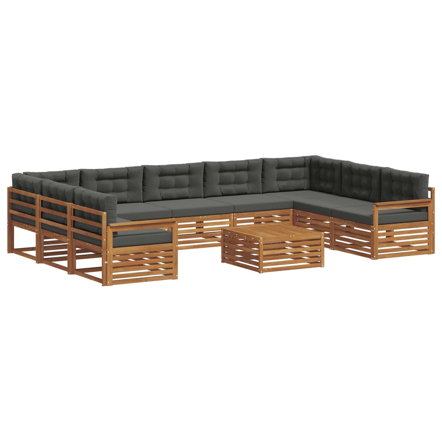 Set di divani da esterno 10 pcs Naturale e Antracite | homemem39