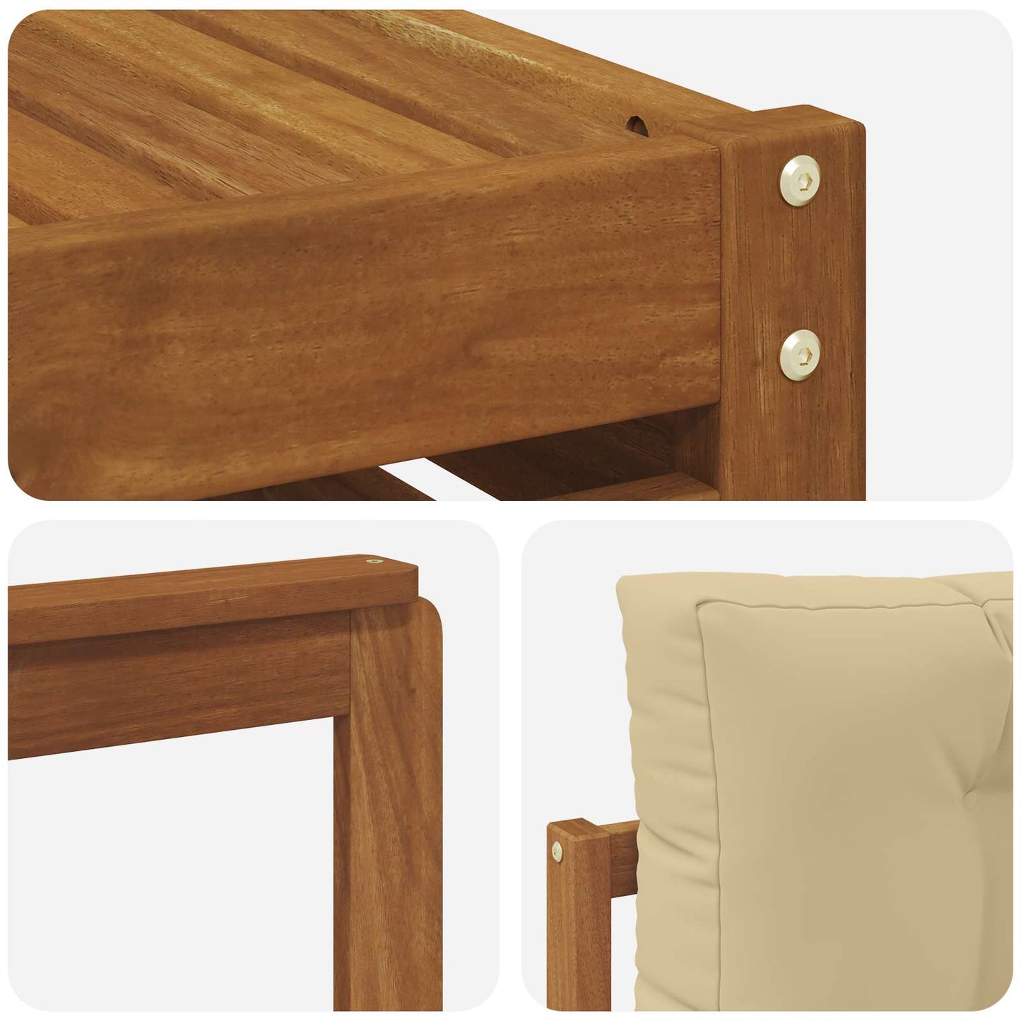 Set di divani da esterno con cuscino 10 pcs Naturale e Beige | homemem39