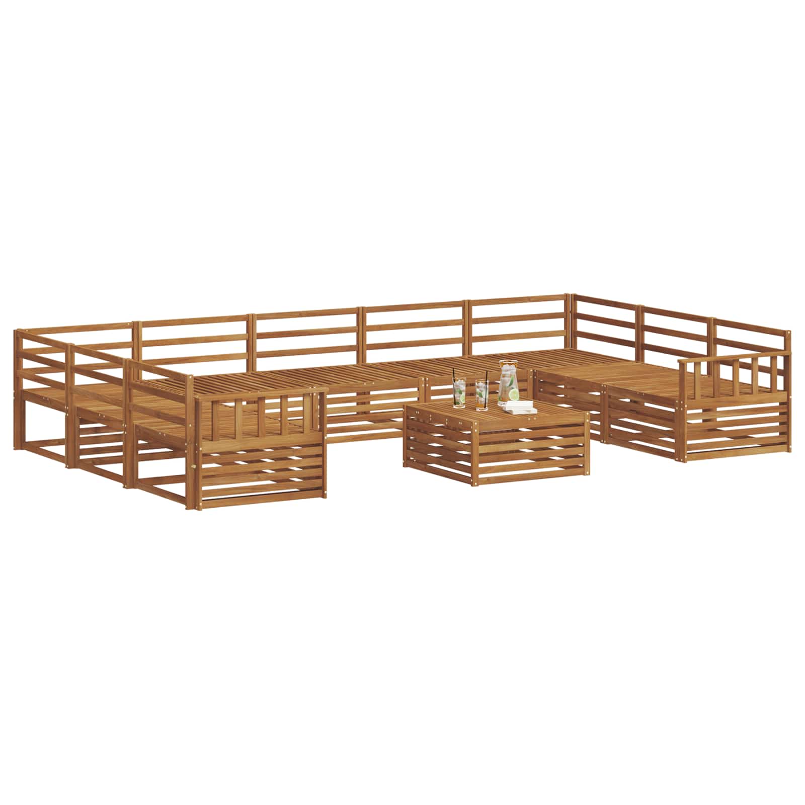 Set di divani da esterno 10 pcs Naturale | homemem39