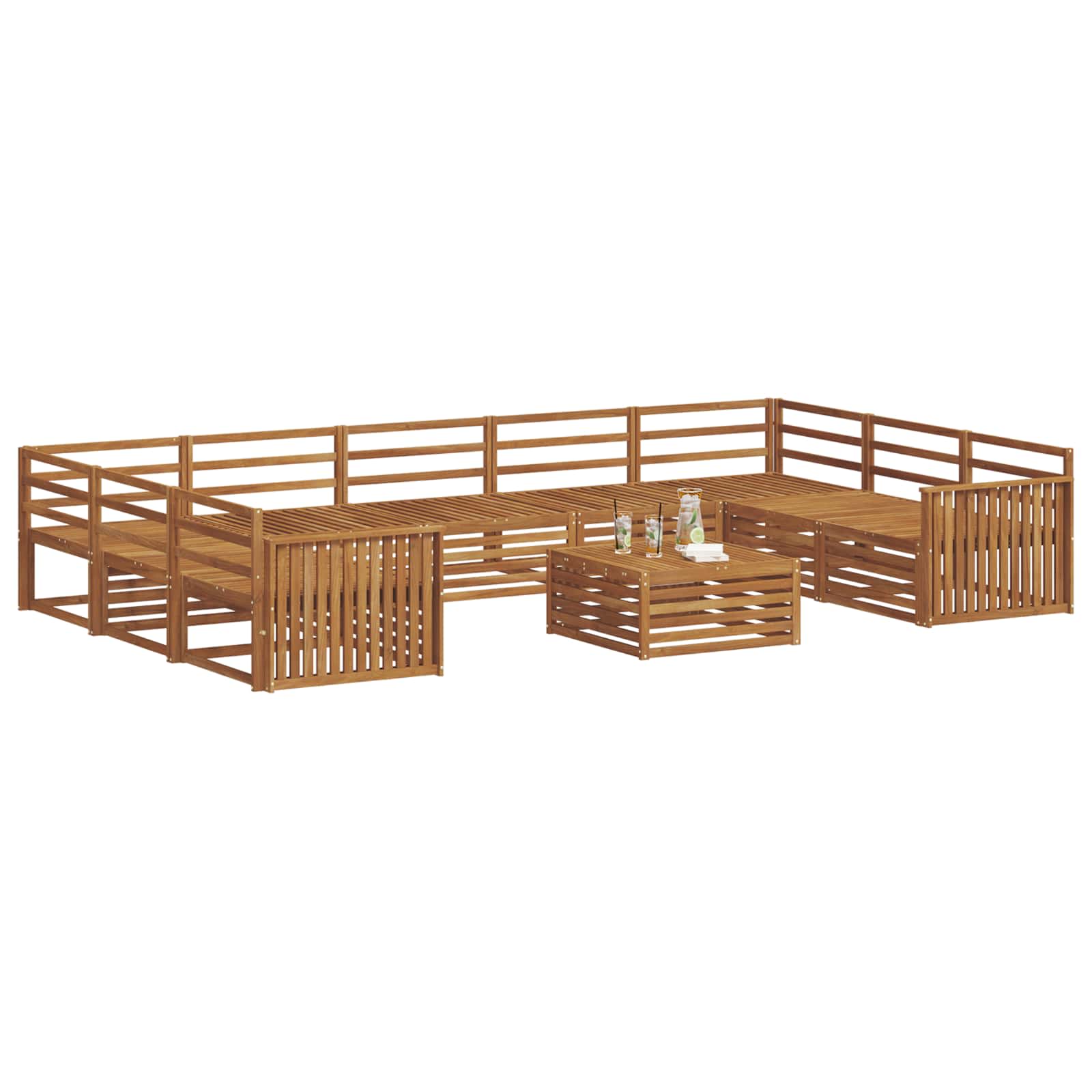 Set di divani da esterno 10 pcs Naturale | homemem39