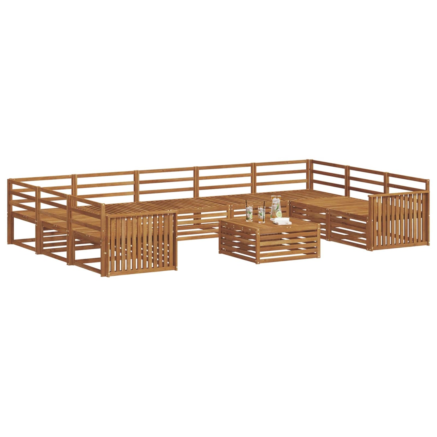 Set di divani da esterno 10 pcs Naturale