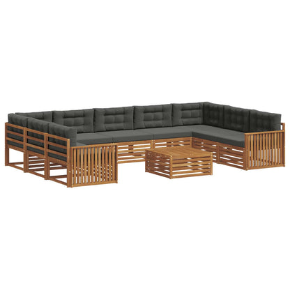 Set di divani da esterno 10 pcs Naturale e Antracite | homemem39