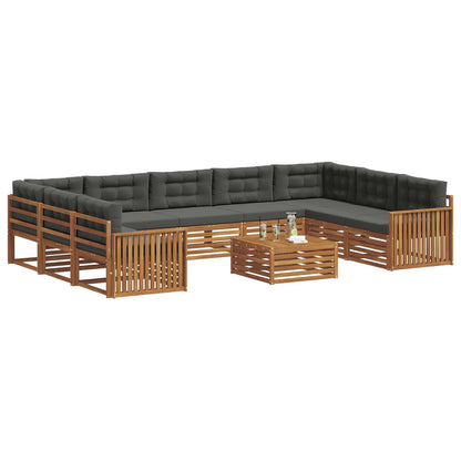 Set di divani da esterno 10 pcs Naturale e Antracite | homemem39