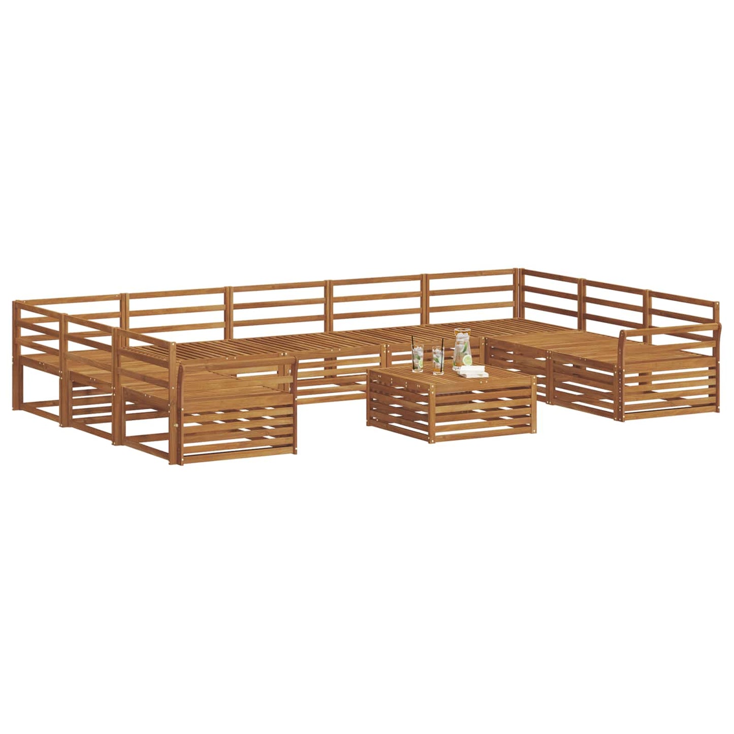 Set di divani da esterno 10 pcs Naturale