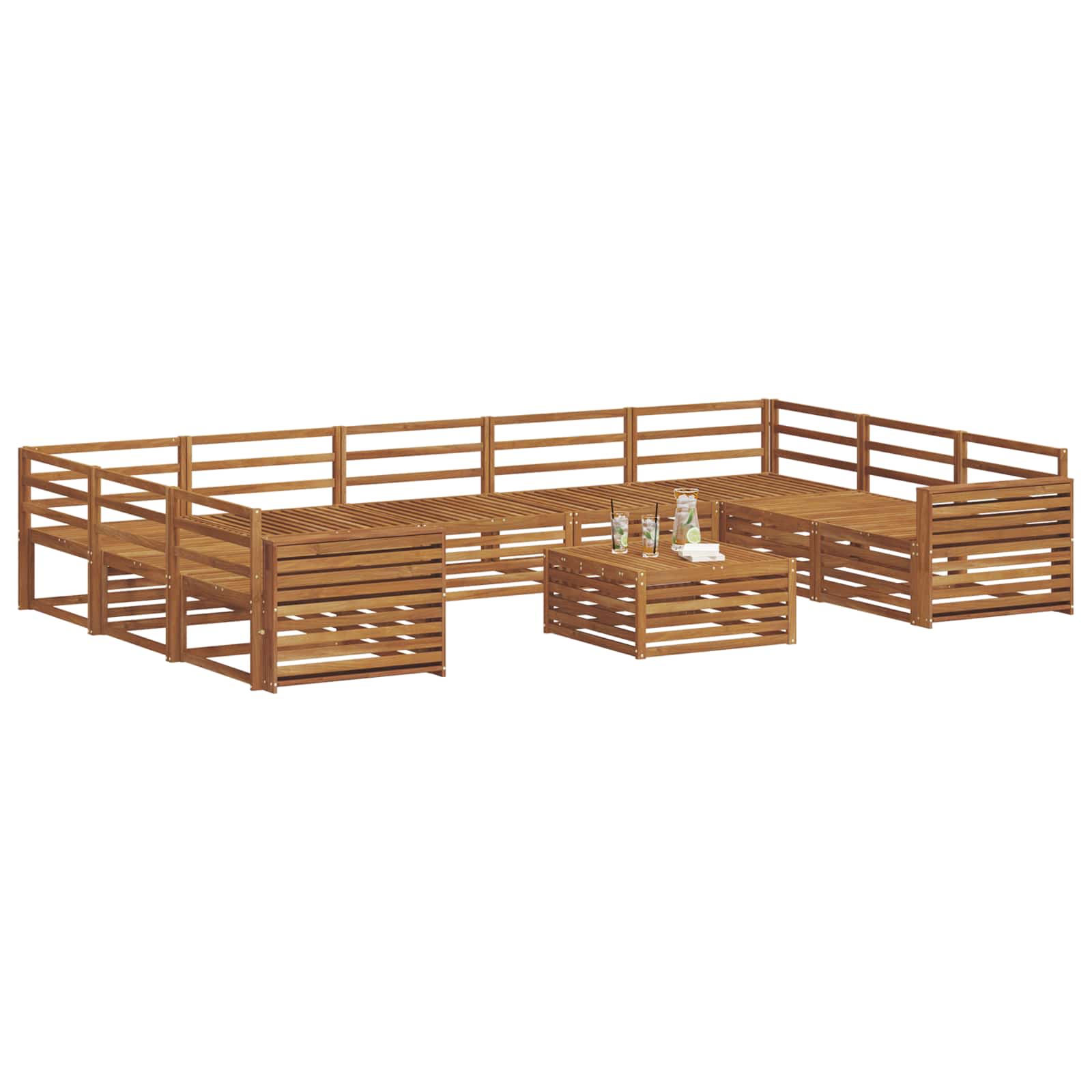Set di divani da esterno 10 pcs Naturale | homemem39