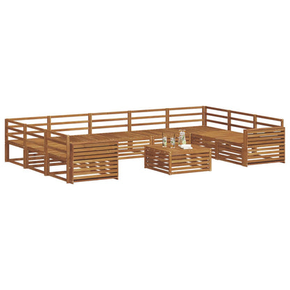 Set di divani da esterno 10 pcs Naturale | homemem39