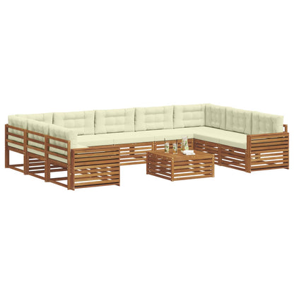 Set di divani da esterno con cuscino 10 pcs Naturale e Crema | homemem39