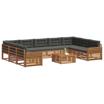 Set di divani da esterno 10 pcs Naturale e Antracite | homemem39