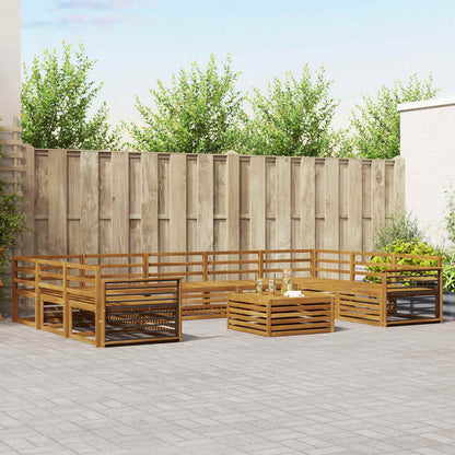 Set divani 10 pcs Naturale Legno di Acacia Massello | homemem39